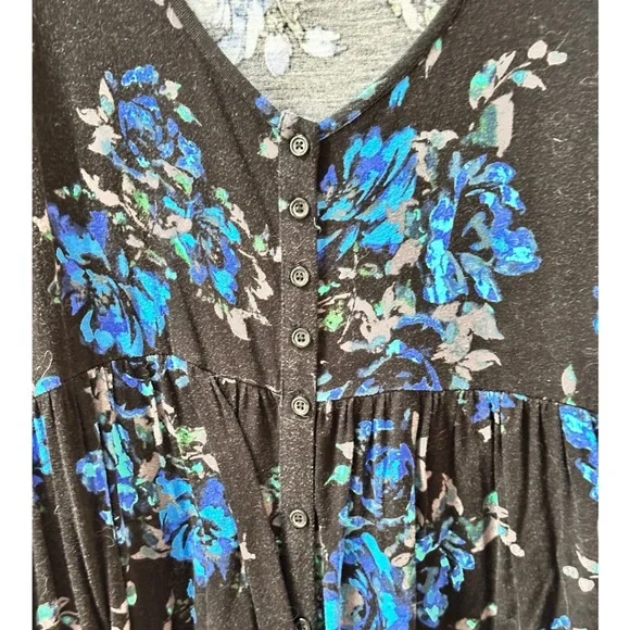 Torrid Black and Blue Floral Mini Dress - Picture 2 of 4